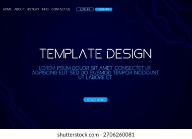 Fondo Abstractas de la placa de circuito de la IA. Tecnología conectó líneas azules con Elementos electrónicos en Tech BG. Placa madre de computadora con un chip, procesador y semiconductor. Ilustración vectorial digital