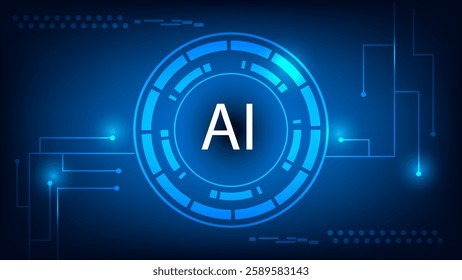 Abstract AI circuit board futuristic technology processing background