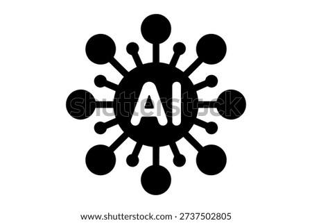 Abstract AI design symbol in modern and cutting edge style with a techy look