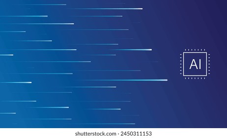 Abstract AI line blue background