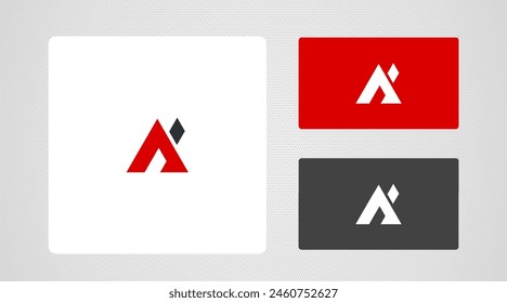 Abstract AI or A logo design flat vector