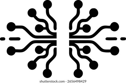 Abstract ai neural network flow design in a modern silhouette style