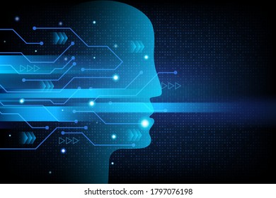 Resumen del fondo azul de la tecnología Ai. Diseño de ilustración vectorial.