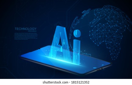 abstract Ai technology communication concept vector background