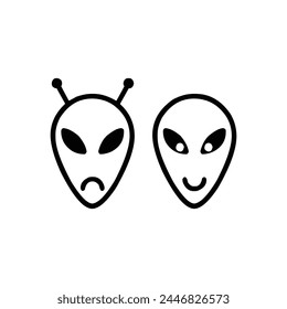 abstract air alien flat astronaut astronomy carton background flat mask face icon vector illustration smile cartoon symbol alien art sign logo design