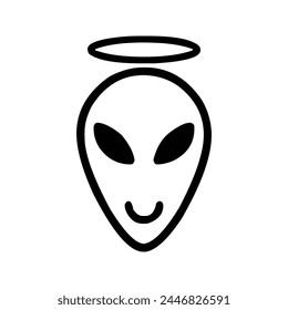 abstract air alien flat astronaut astronomy carton background flat mask face icon vector illustration smile cartoon symbol alien art sign logo design