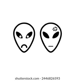 abstract air alien flat astronaut astronomy carton background flat mask face icon vector illustration smile cartoon symbol alien art sign logo design