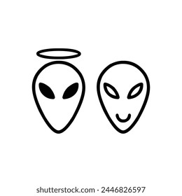 abstract air alien flat astronaut astronomy carton background flat mask face icon vector illustration smile cartoon symbol alien art sign logo design