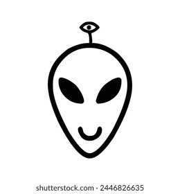abstract air alien flat astronaut astronomy carton background flat mask face icon vector illustration smile cartoon symbol alien art sign logo design