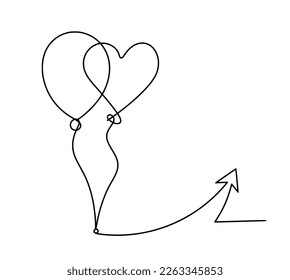 Abstract air balloon    direction as line drawing white background  Vector