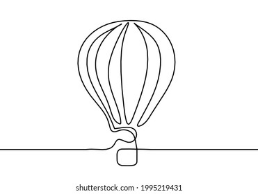 Abstract air balloon as line drawing on white background. Vector