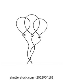 Abstract air balloon as line drawing on white background. Vector