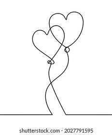 Abstract air balloon as line drawing on white background. Vector