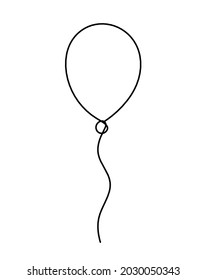 Abstract air balloon as line drawing on white background. Vector