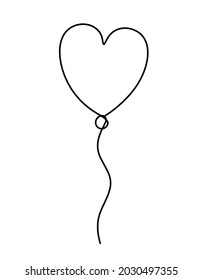 Resumen del globo de aire como dibujo de líneas sobre fondo blanco. Vector
