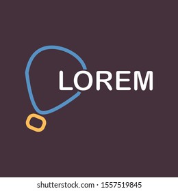 abstract air balloon logo with dark background.