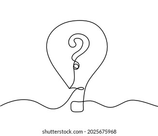 Abstract air balloon with question mark as line drawing on white background. Vector
