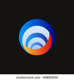 Abstract air logo. Air conditioning symbol. Vector illustration