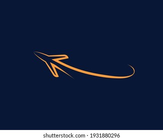 Abstract airline logo design with smooth flying