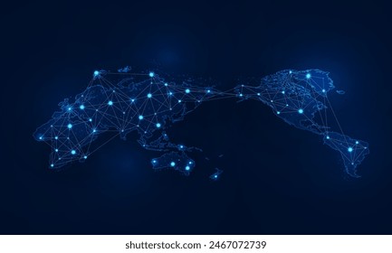 Aerolíneas Abstractas del mundo mapa de avión para logística en fondo de tecnología de negocios de iluminación Hitech concepto de comunicación fondo de innovación, diseño de Vectores