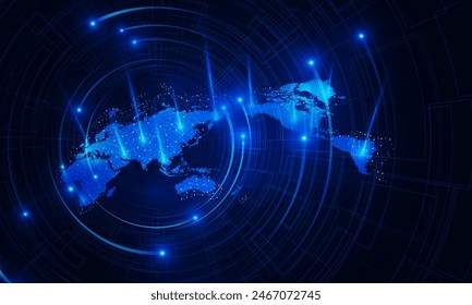 Abstract Airlines of the world map of airplane for logistic on Light out business  technology background Hitech communication concept innovation background, vector design