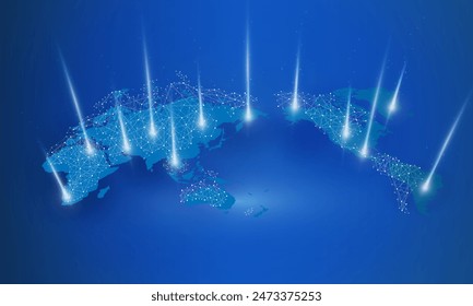 Abstrakte Airlines der Weltkarte des Flugzeugs für die Logistik auf Light out Business Technologie Hintergrund Hitech Communication Concept Innovationshintergrund, Vektorgrafik Design