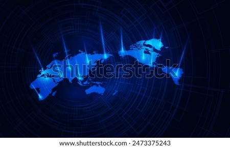 Abstract Airlines of the world map of airplane for logistic on Light out business  technology background Hitech communication concept innovation background, vector design