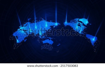 Abstract Airlines of the world map of airplane for logistic on Light out business  technology background Hitech communication concept innovation background, vector design