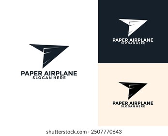 Abstract Airplane Launch logo icon design, Paper Airplane logo design vector