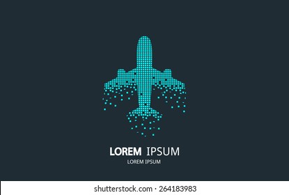 Abstract airplane logo. Vector logotype design.