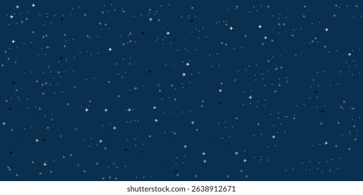 Abstract airplane pattern of evenly spaced different sizes and opacity on deep blue Background.