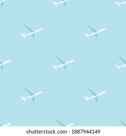 Abstract Airplane Transportation Seamless Pattern Background. Vector Illustration