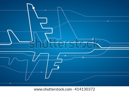Abstract airplane white lines, vector design lines background, aviation wallpaper