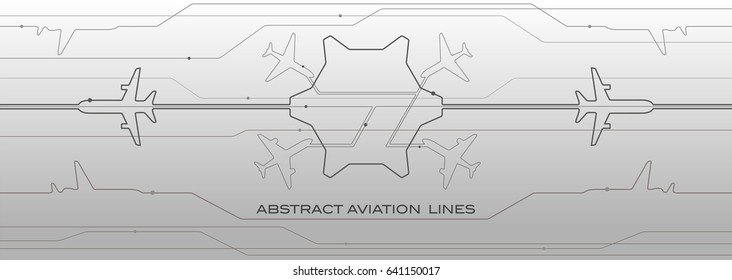 Abstract airport gray lines composition, transportation background, vector design aviation wallpaper
