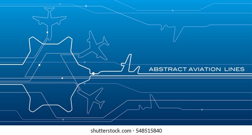 Abstract Airport White Lines Composition, Transportation Background, Vector Design Aviation Wallpaper