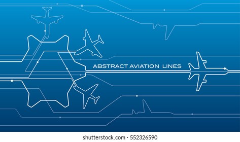 Abstract airport white lines composition, transportation background, vector design aviation wallpaper