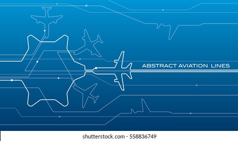 Abstract Airport White Lines Composition, Transportation Background, Vector Design Aviation Wallpaper