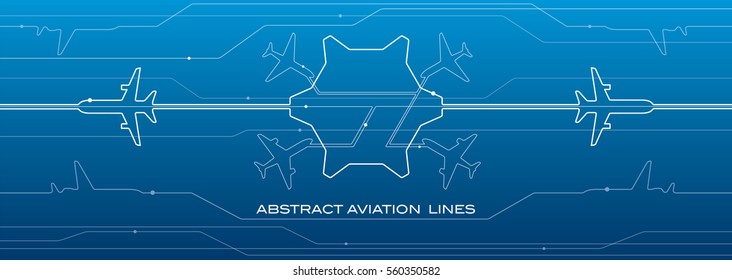 Abstract airport white lines composition, transportation background, vector design aviation wallpaper