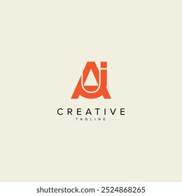 Abstractas AJ JA Letter Modern Monogram Style Logo Design. Plantilla inicial del Vector.