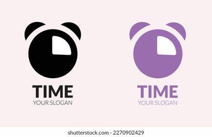 Diseño del logotipo del reloj de alarma abstracto