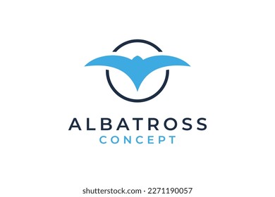 Abstract albatross bird logo design