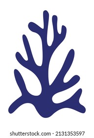 Abstract algae natural logo in a simple silhouette style