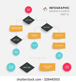 Abstract algorithm vector template with flat design - 9. part of infographic bundle