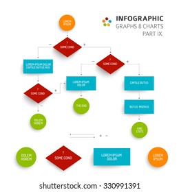 Abstract algorithm vector template with flat design - 9. part of infographic bundle