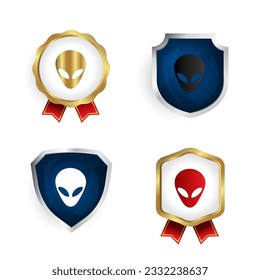Abstract Alien Badge and Label Collection, can be used for business designs, presentation designs or any suitable designs.
