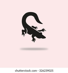 Abstract alligator symbol, design element. Can be used for invitations, greeting cards, scrapbooking, print, labels, emblems, manufacturing. Animal theme