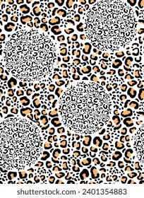 abstract allover vector tiger pattern on white background