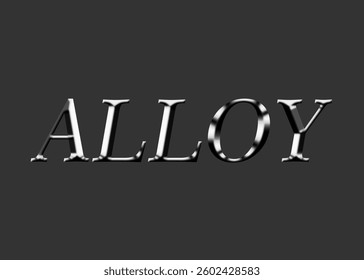 Abstract Alloy Text Effect Design Gray Background