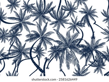 Abstract Aloha hibiscus coconut tree  Hawaiian tropical seamless pattern. nature floral abstract background. Summers,fabric 