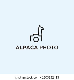 Abstract Alpaca Logo. Camera Icon